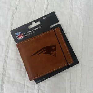 NFL Patriots Laser Engraved Brown Wallet